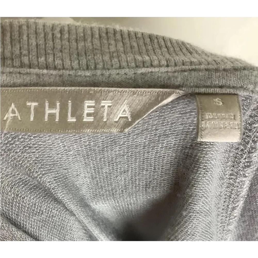 Athleta Sz S Criss Cross Sweatshirt In Gray Modal Spandex Casual Pullover Top - Picture 7 of 8